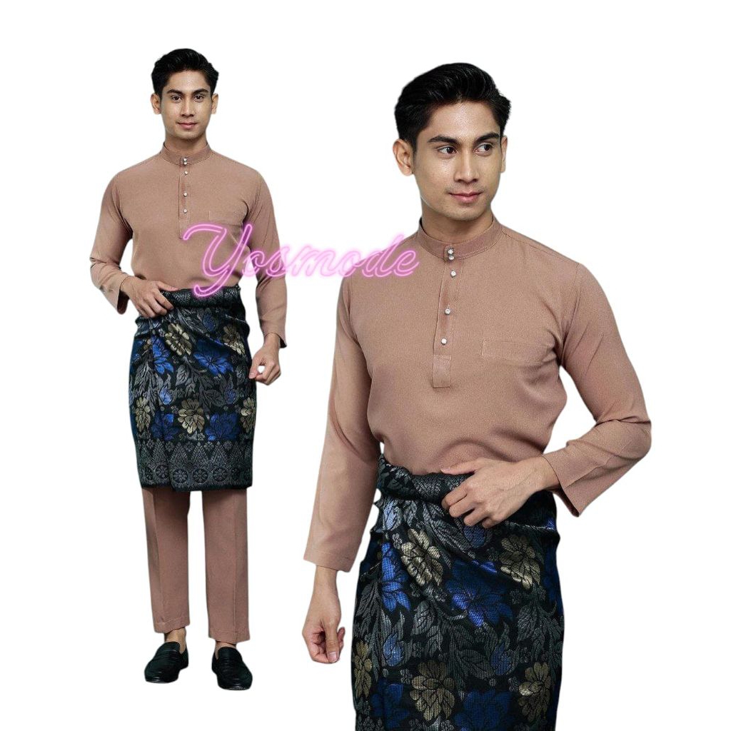 1 STEL BAJU CELANA KOKO MELAYU TELUK BELANGA PRIA PREMIUM BAJU MELAYU PRIA TERBARU KANCING LIMA SETE
