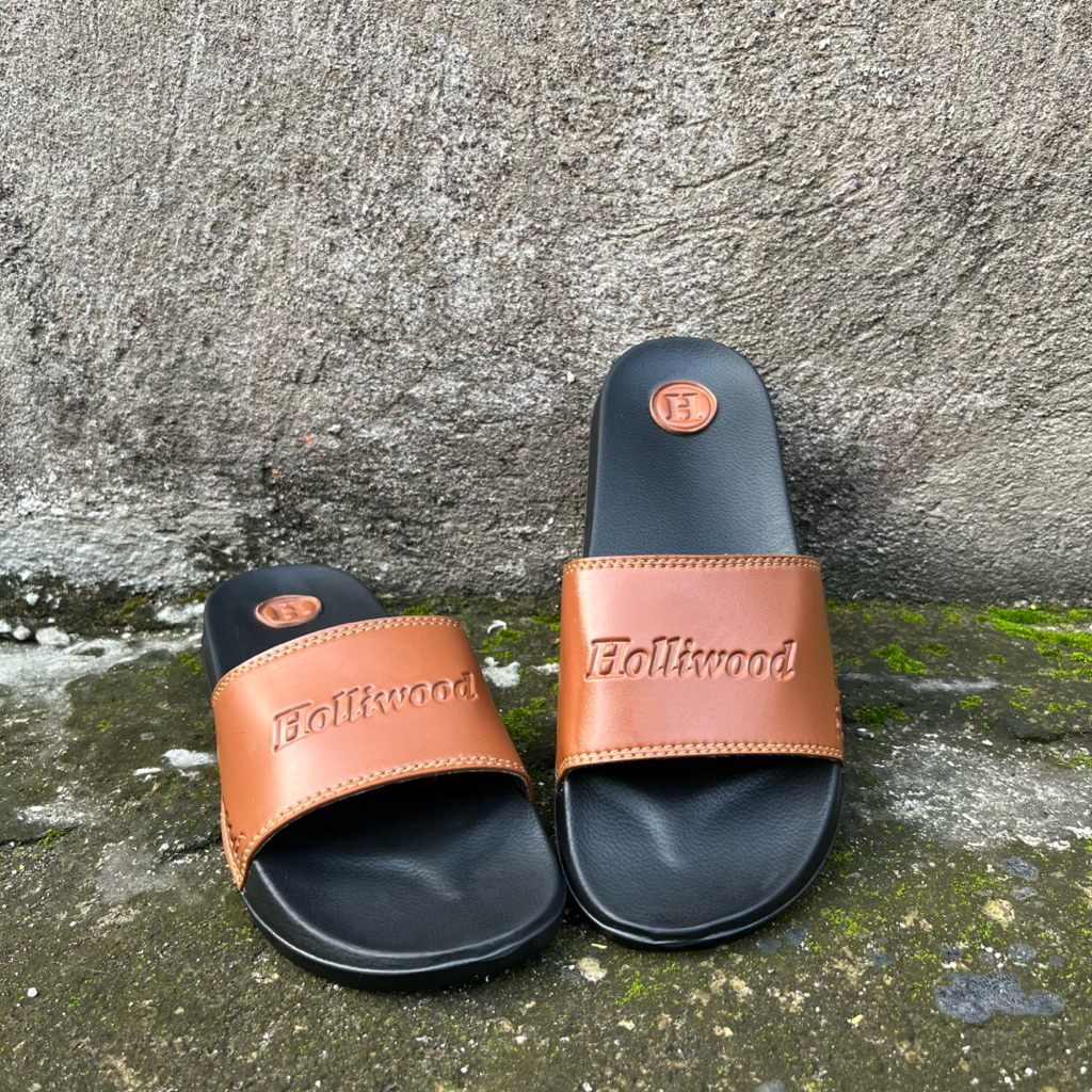 HOLLYWOOD|Sandal Slide Cowok Original|Sandal Slip On Pria Dewasa|Sandal distro Slip On Terlaris|Sand