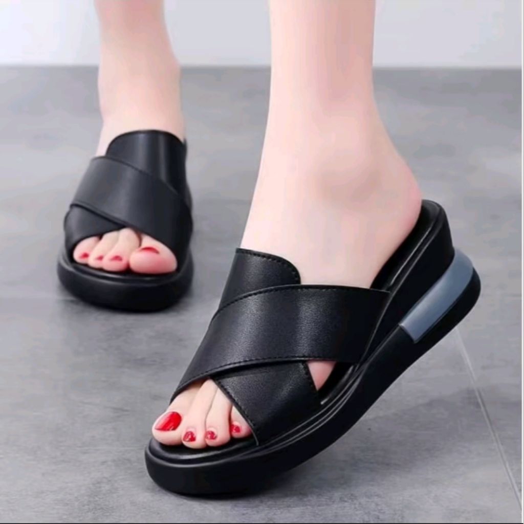 Terlaris... Sandal Wedges Wanita Sandal Cewek Viral Sandal Cewek Terlaris