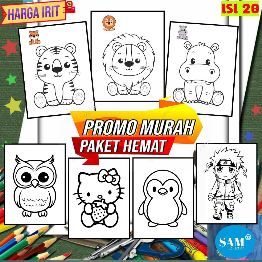 

20 gambar mewarnai untuk anak TK SD SMP A4 A5
