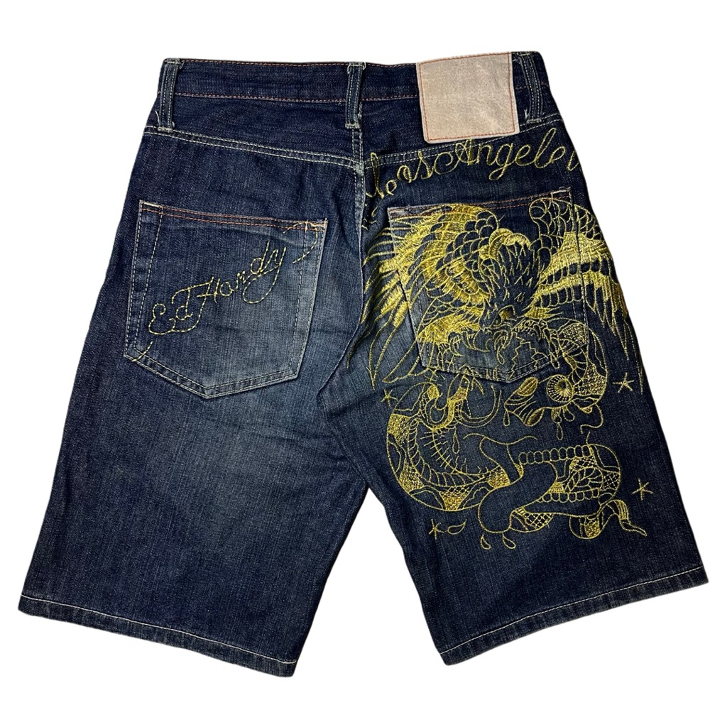JORTS ED HARDY LOS ANGELES - DOGTOWN - PRELOVED JORTS Y2K - CHRISTIAN AUDIGIER