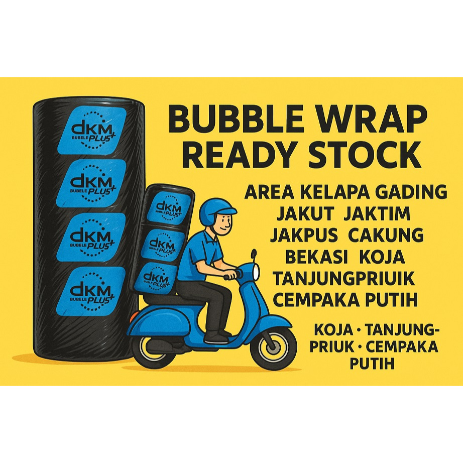

Pembungkus Plastik Bubble / Bubble Wrap Bening Hitam DKM / Babel Wrap 125CM x 50M / Dkm Packing