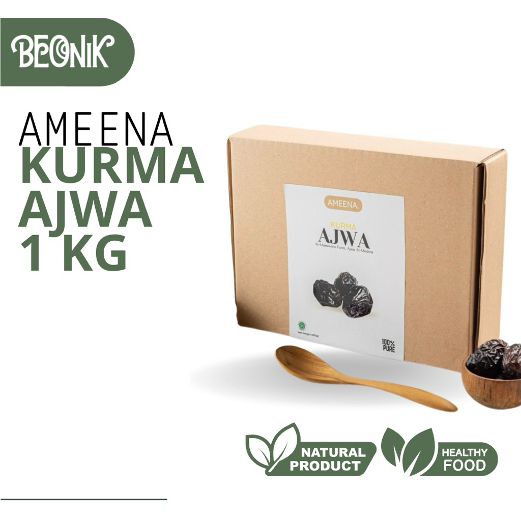 

Kurma Ajwa Premium 1 KG Grade A | Ameena Premium Quality