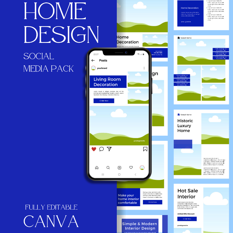 Desain 50 Template Canva Instagram Feed/Post Real Estate | Premium Design Untuk Rumah dan Apartemen 