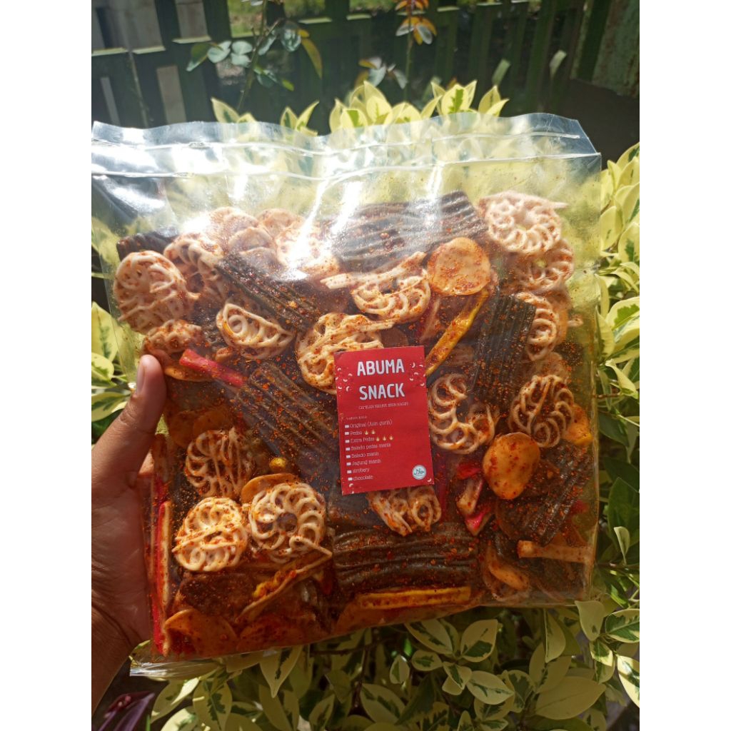 

abumasnack/seblak kering mix 500g/seblak campur/camilan pedas