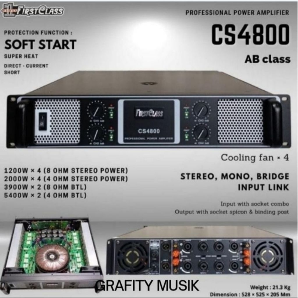 Power Amplifier FIRSTCLASS CS 4800 | FIRST CLASS CS4800 Class AB Original