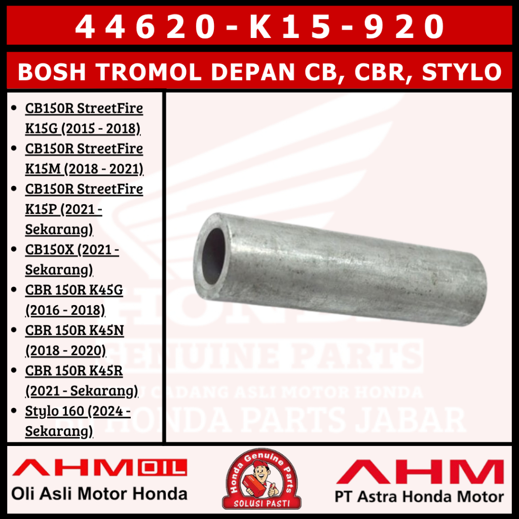 Bosh Tromol Depan CB150R Led, CBR150R Led, CB150X, Stylo160 44620K15920