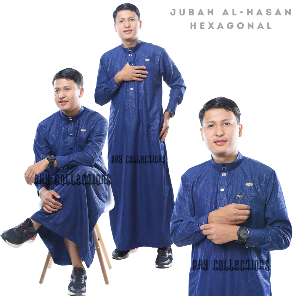 Baju Jubah Gamis Pria Laki Laki Dewasa Cowok Remaja Motif Embos Lengan Panjang Ukuran S M L XL XXL