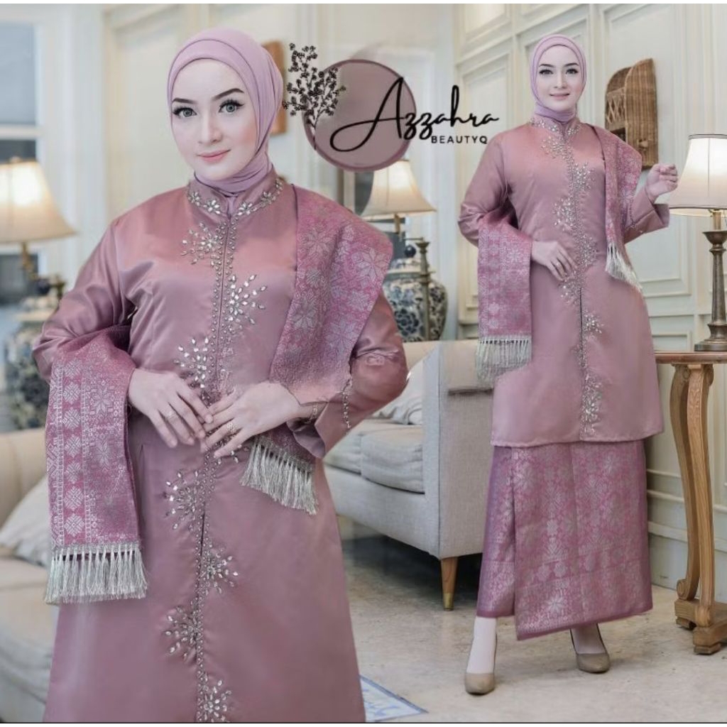 baju kurung melayu songket palembang / baju kurung songket palembang/ kebaya burgandy