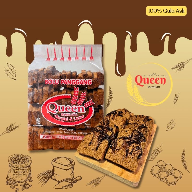 

Queen Bolu Panggang Kering Rasa Cokelat Bolu panggang coklat Chocolate