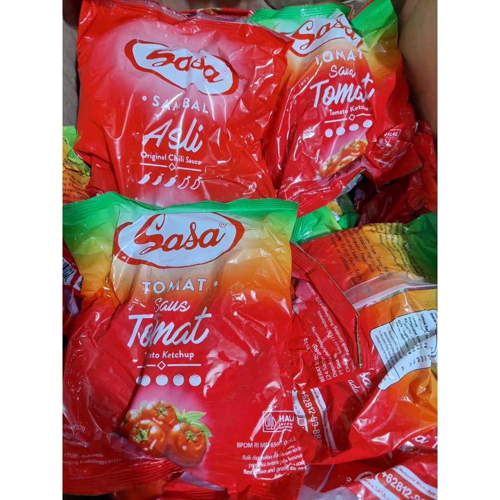 

Saus Tomat dan Sambal Sasa Kemasan Sachet Kecil (Isi 24 x 8 gram)