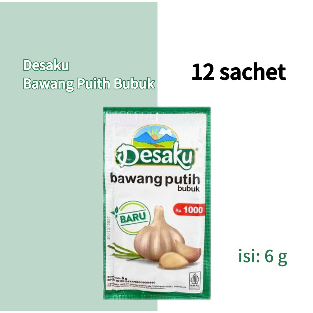 

Desaku Bawang Putih Bubuk Kemasan 6g @12 sachet (1 renceng)