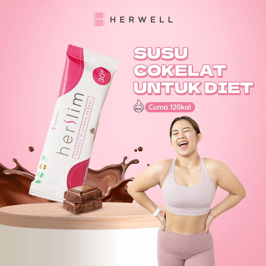 herwell  paket hemat 6 porsi herslim susu diet herslim by herwell official herslim herwell