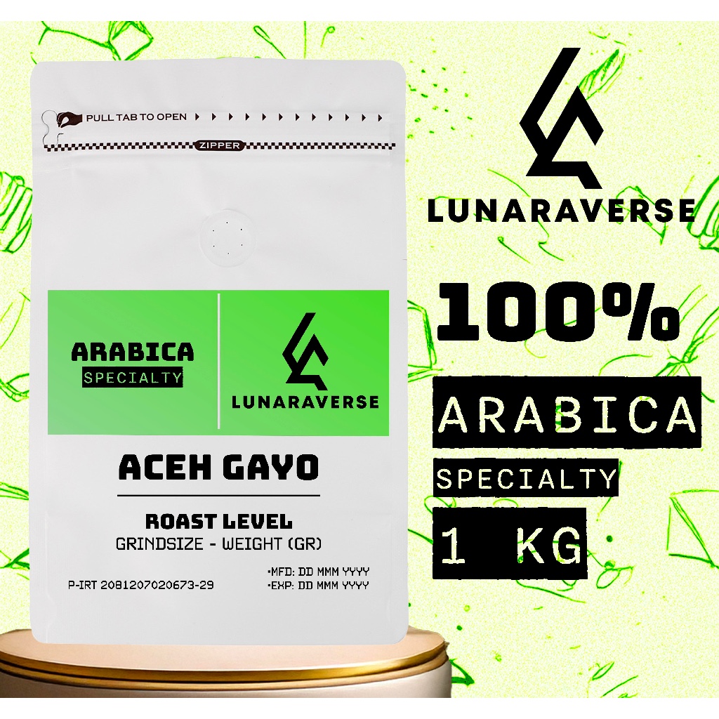 

Lunaraverse Biji Kopi / Bubuk Arabika 1kg - Specialty Arabica Aceh Gayo Coffee 1 kg