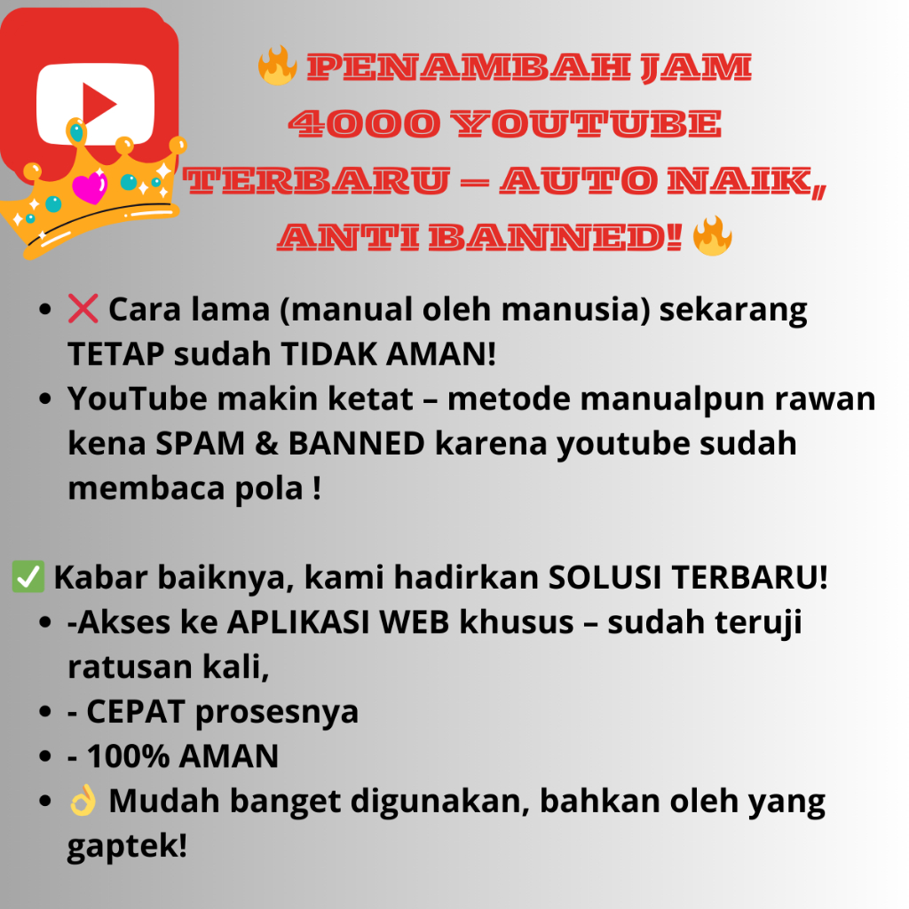 TERUJI AMAN  NEW APK vieWER  4Ooo JAM VIEws RETENSI TINGGI Full jam real tayang di YoUTuBe capai kel