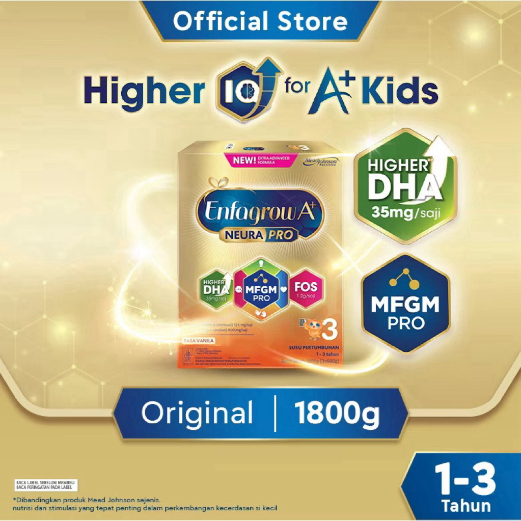

Enfagrow A+ 3 Susu Formula Anak 1 - 3 Tahun Original Plain 1800 gr