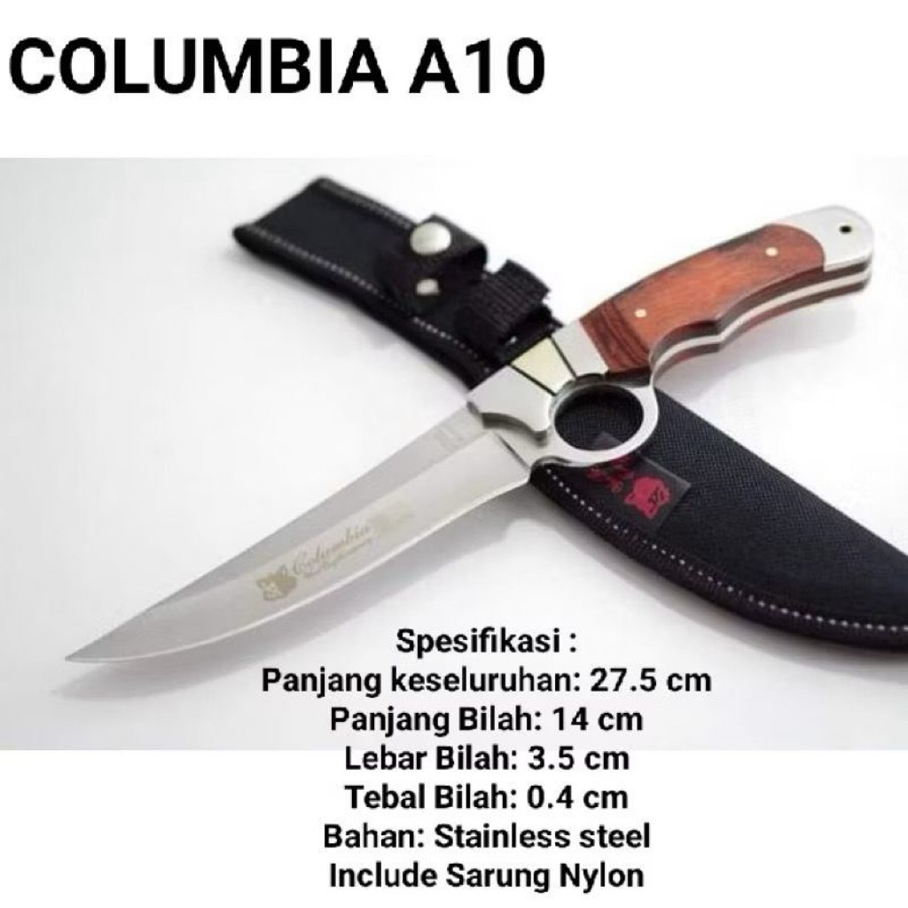 PISAU COLUMBIA A10 - PISAU OUTDOOR A10 - PISAU BERBURU A10 SURVIVAL