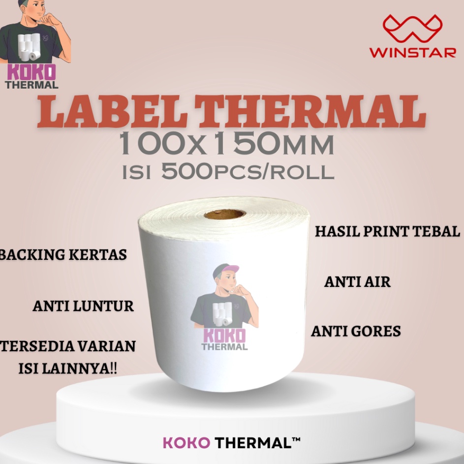 

COD Label Stiker Thermal 1x15 mm 1x15cm 5pcs winstar