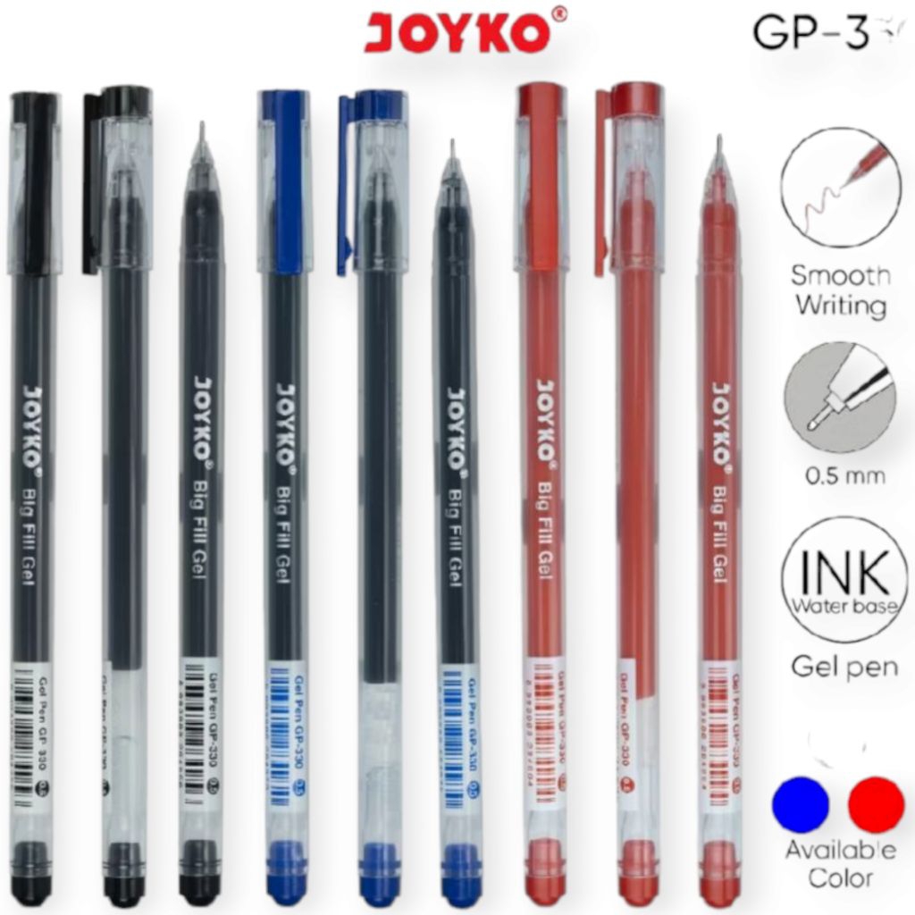 

Pulpen Gel Joyko GP-330 Big Fill Gel 0.5 mm 1 Pak (12pcs)