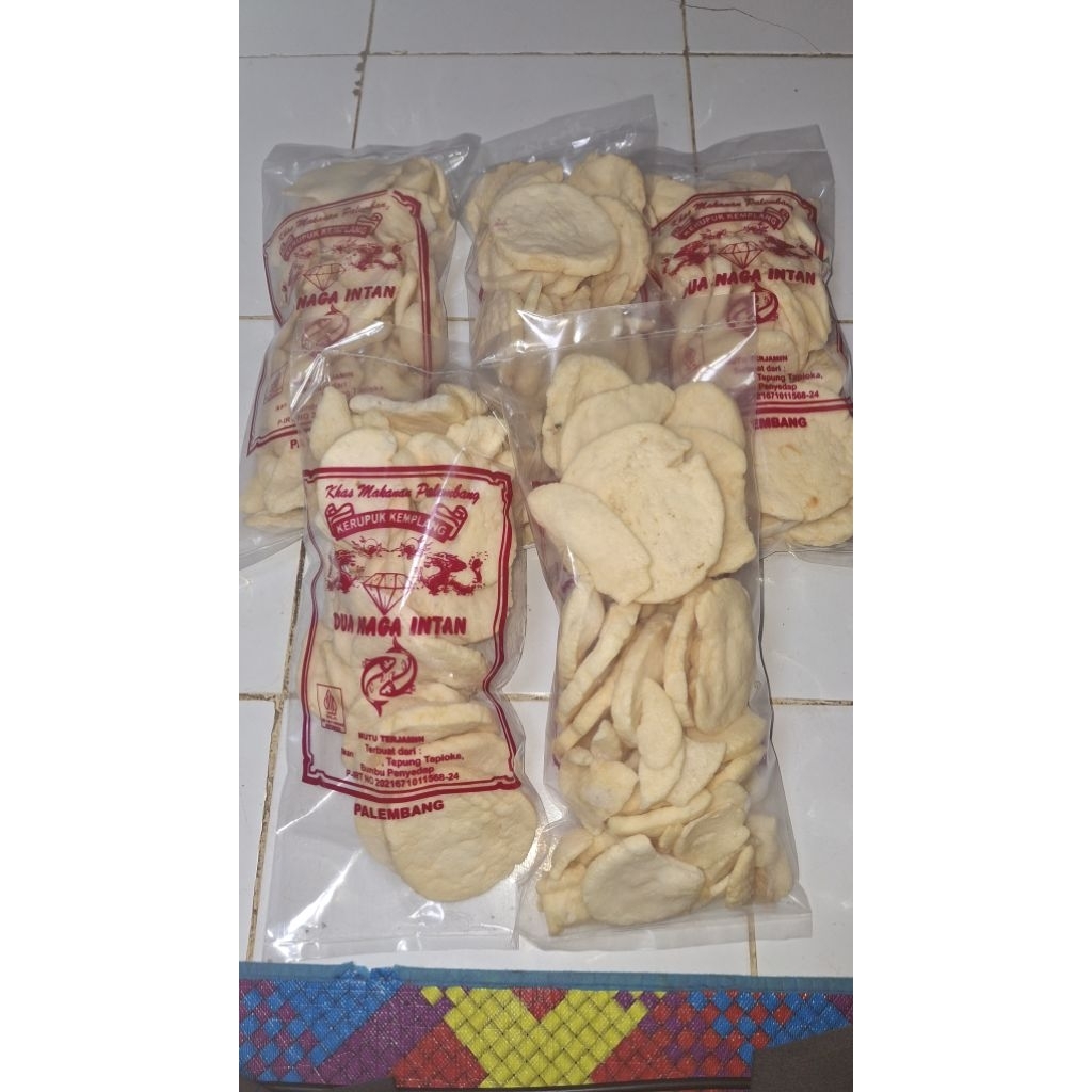 

Paket 1Kg Kemplang Pecahan/Rempesan,Masing" Kemasan 200Gram×5Pcs(Bungkus)