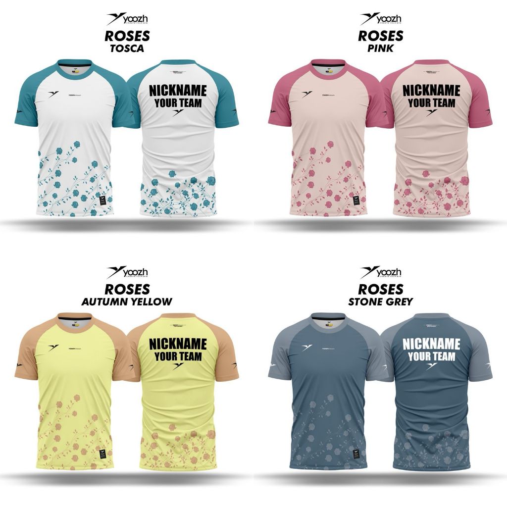 Baju badminton Yoozh ROSES series custom jersey badminton custom celana badminton yoozh original