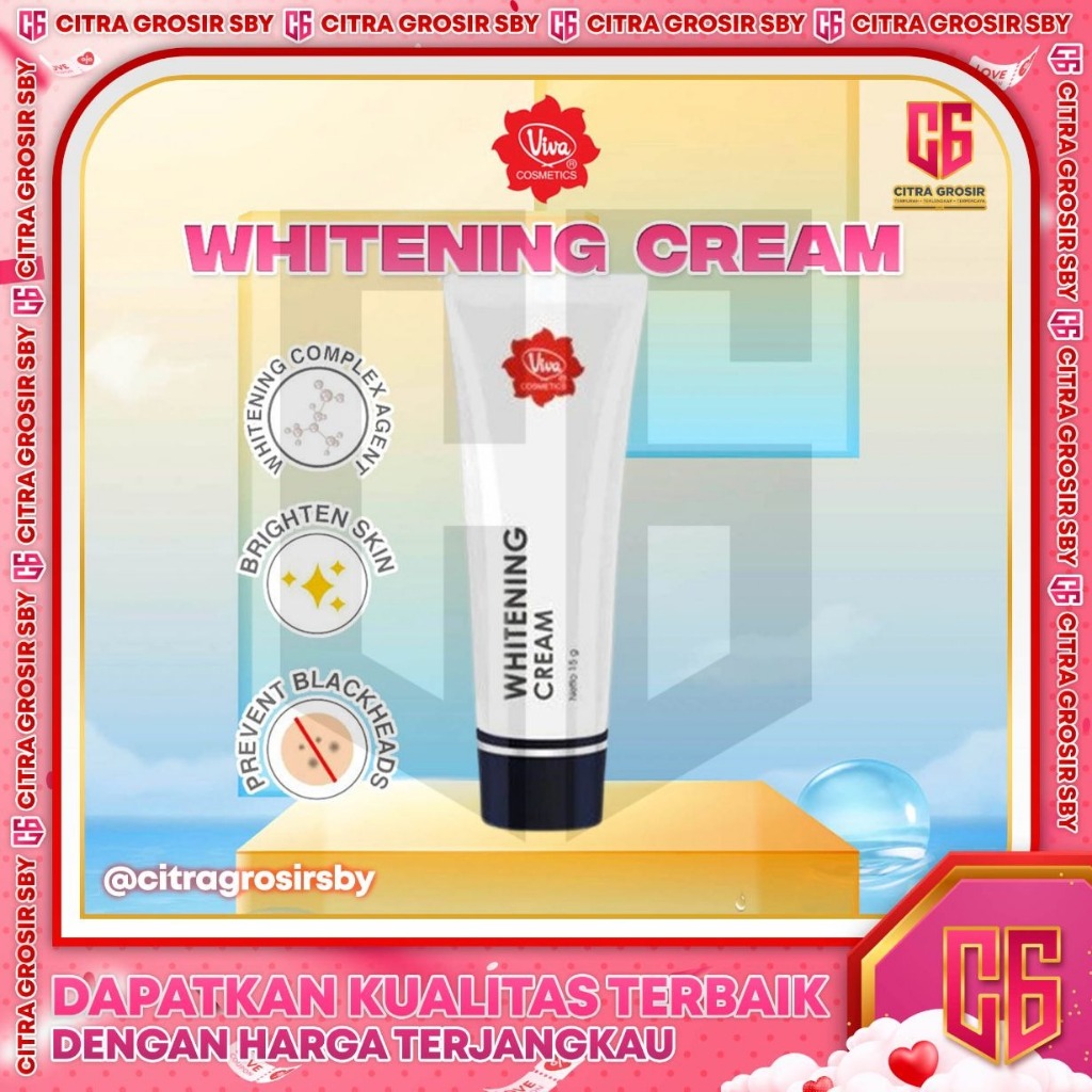 VIVA Whitening Cream 15gr || Krim Menyamarkan Bekas Jerawat || Krim Menghilangkan Flek Hitam