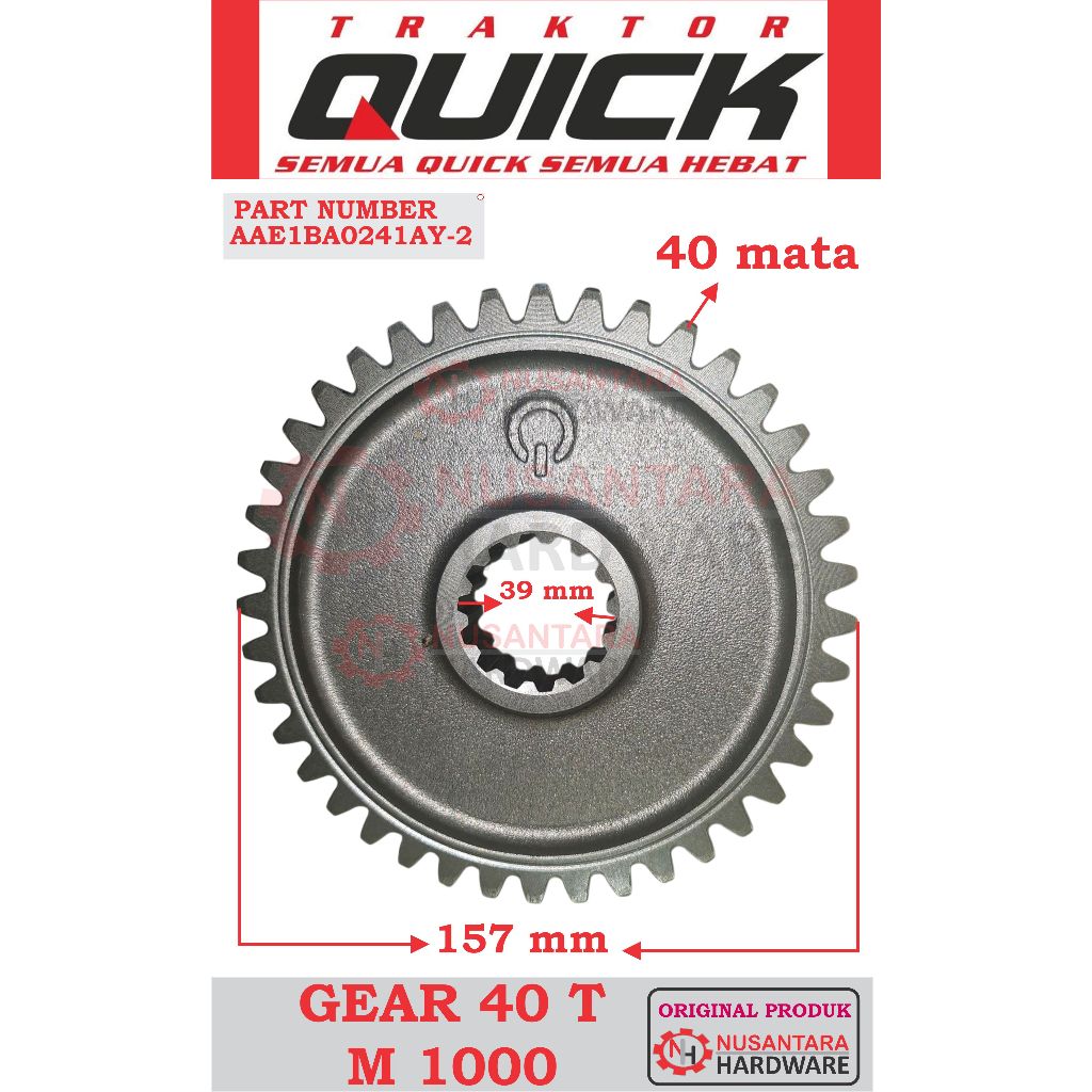 gear 40 t traktor quick m 1000, gigi 40 mata quick m 1000, spare part traktor quick m1000, spare par