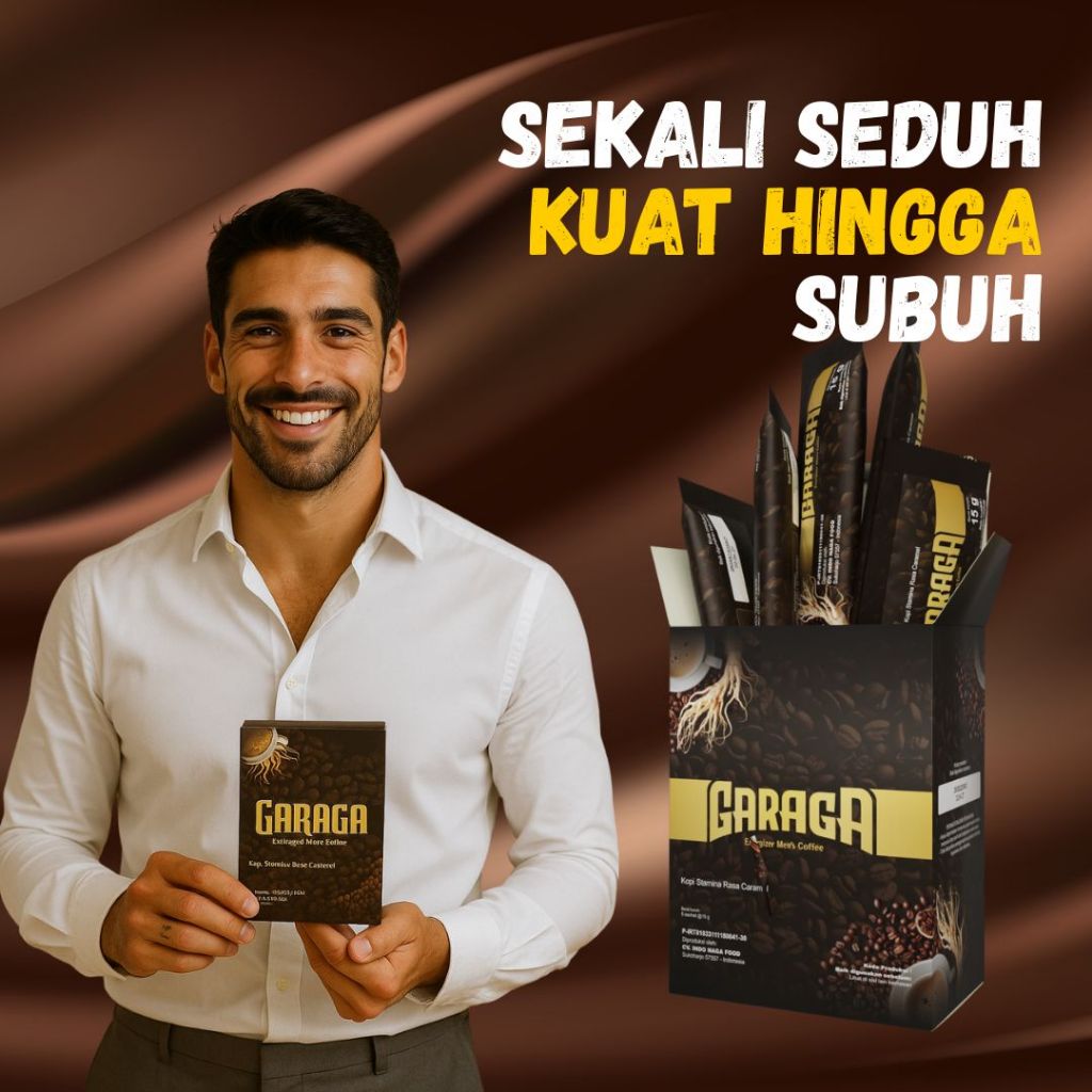 

KOPI GARAGA Kopi Gingseng Stamina Pria 1 Box isi 5 sachet Original BPOM