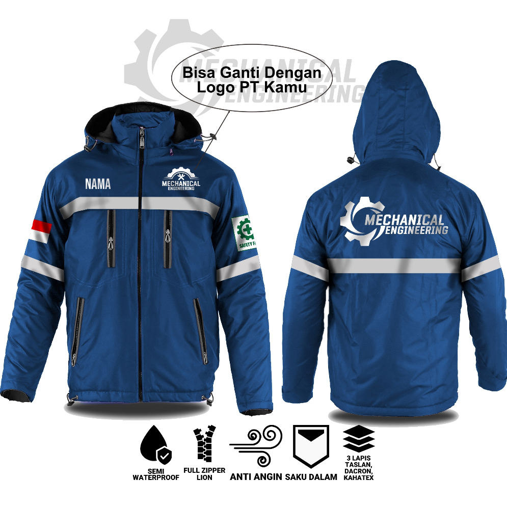 Jaket Safety MECHANICAL ENGINEERING Scotlight Parasut Bisa Custom Free Nama