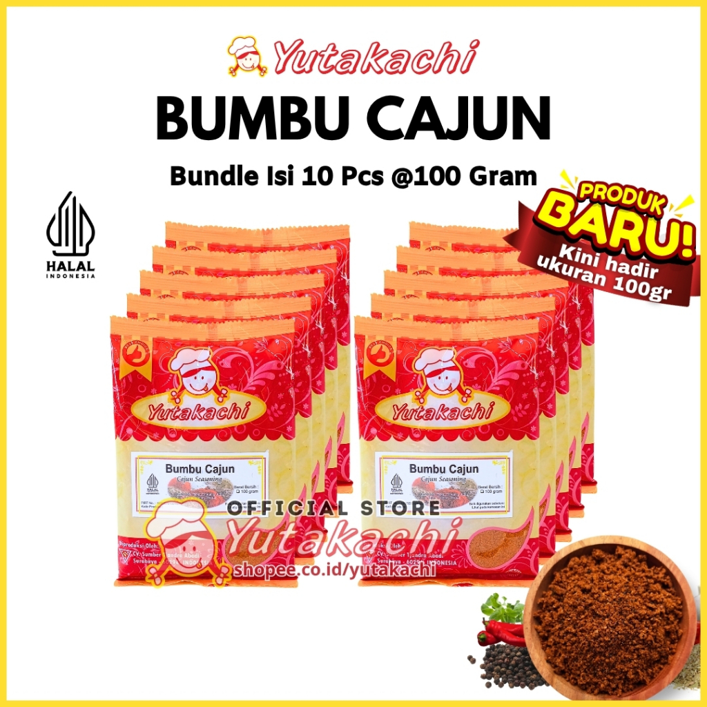 

[BUNDLE] Bumbu Cajun Bubuk (100gr x 10 pcs) Yutakachi / Dry Rub Cajun Seasoning Powder