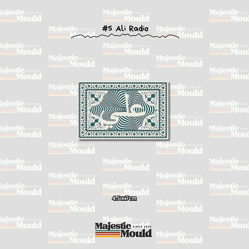 

#5 Ali Radio – Stiker Band Vinyl Glossy | Tahan Air & Luntur (Laptop/Helm/Tumbler/dan media lainnya)