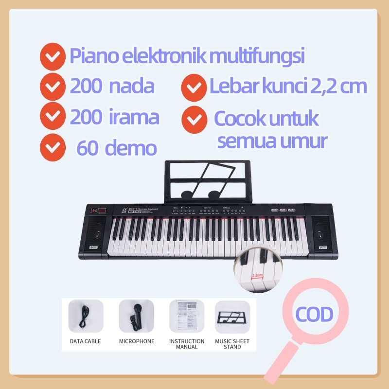PIANO 61KEYS PIANO ELEKTRONIK PEMULA PIANO MAINAN ANAK-ANAK SMART PIANO/PIANO ELEKTRONIK UNTUK PEMUL