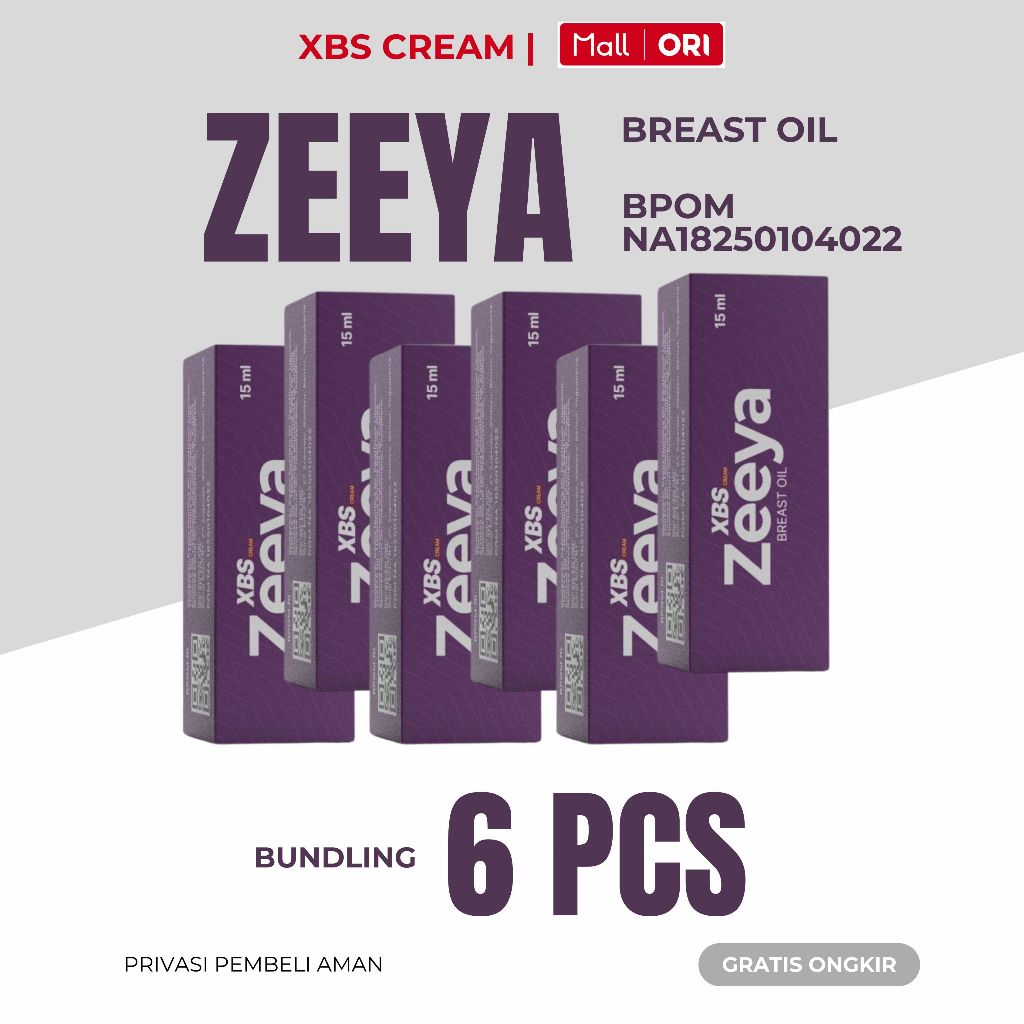 XBS CREAM - bundling 6 pcs Zeeya Breast Oil perawatan payudara BPOM