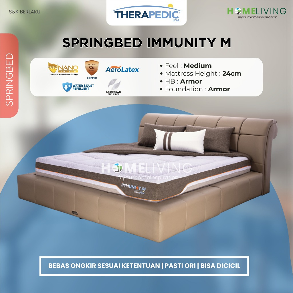 HOMELIVING - THERAPEDIC TYPE IMMUNITY M - KASUR THERAPEDIC - SPRINGBED THERAPEDIC