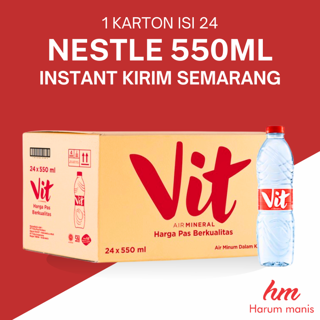 

Vit Air Mineral Botol Sedang 550ml x 24 Kirim Instant Semarang