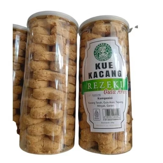 

Kue kacang rezeki poetri bali500gr gula aren Kemasan toples