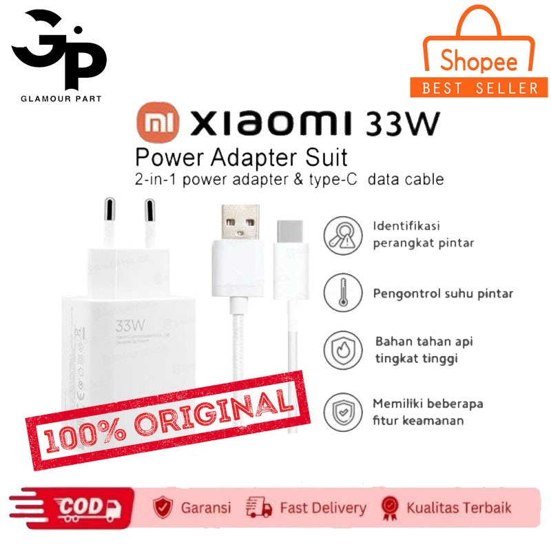 Charger Xiaomi 33W Type C Original 100%