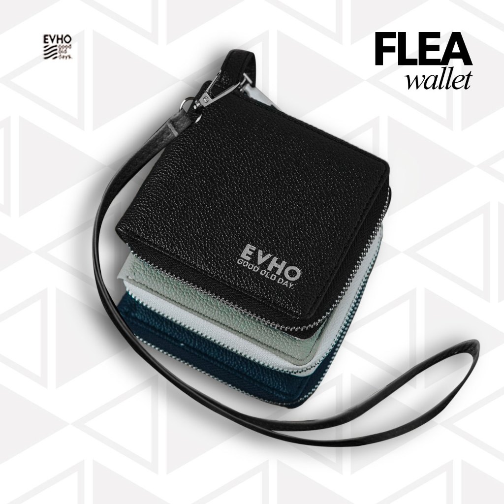 Evho - FLEA Hanging Wallet I Dompet Kulit Lipat Pria I Dompet Gantung Cardholder