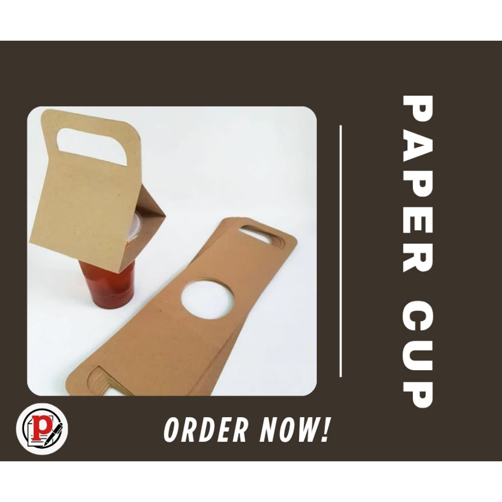 Paper Cup Take Away Single Cup Holder holder Kraft Drink Carrier Kertas