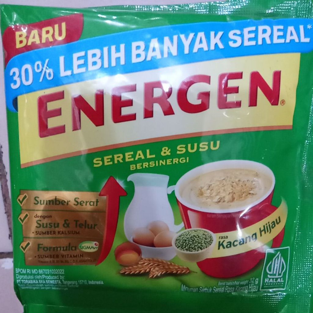 

Energen Susu Sereal Rasa Kacang Hijau Renteng Isi 10 Sachet 32gr