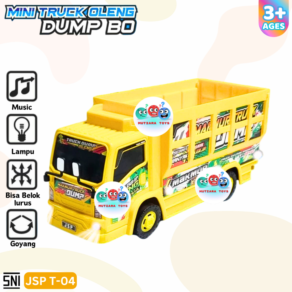 MM Mainan Anak Basuri Mini Truck Oleng DUMP TRUCK JSP Kode T-04