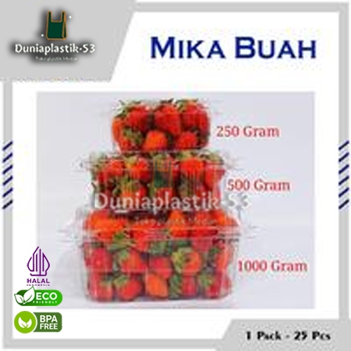 Mika Box Persegi / Mika Box Buah / Food Box / Fruit Box Strawberry / MIKA BOX BUAH SAYURAN - isi 25 