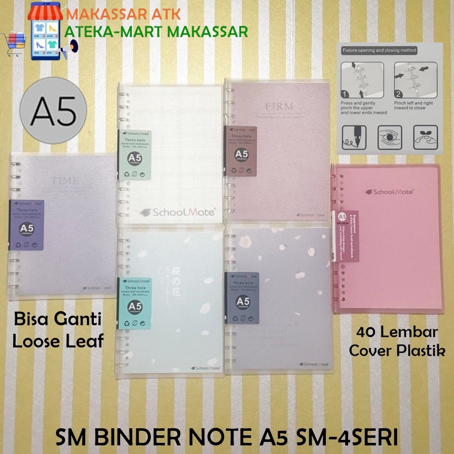 

[1 PCS] SCHOOL MATE BINDER NOTE A5 SM-400 SERI ISI 40 LEMBAR