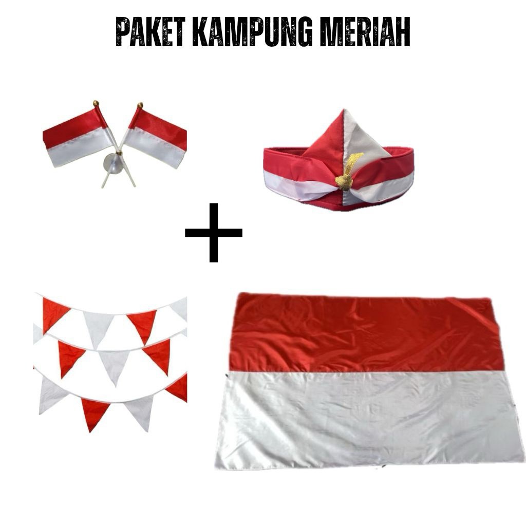 Paket Dekorasi Kampung Meriah 17 Agustus – Bendera, Ikat Kepala,umbul umbul rawis, Ceplok