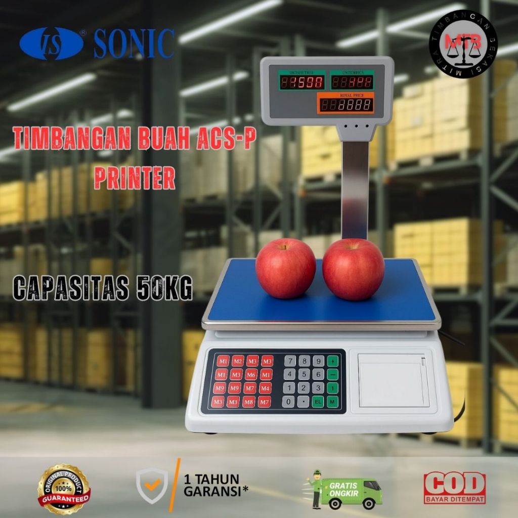 TIMBANGAN BUAH ACS-P sonic acs-p printer/timbangan serbaguna