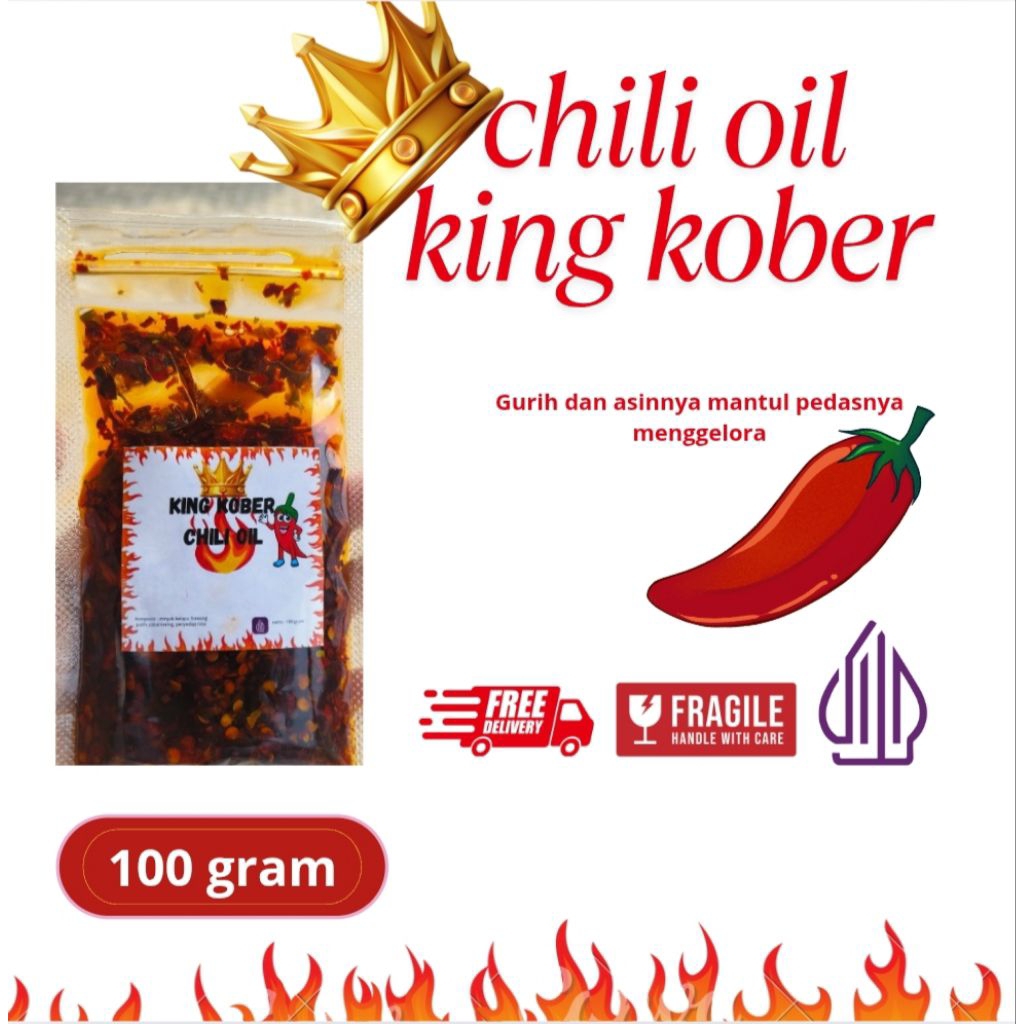 

CHILI OIL KING KOBER MANTAP HOT JOSS 100 GRAM