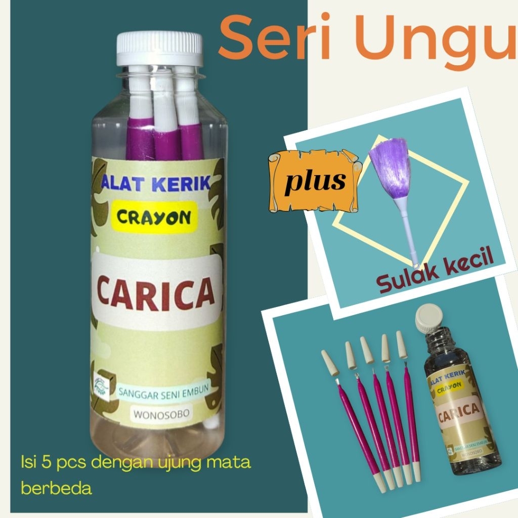 

ALAT KERIK KRAYON. Seri Ungu. Isi 5 pcs