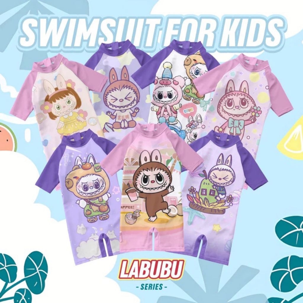 Baju renang anak Pekanbaru Swimsuit Labubu anak usia 1 2 3 4 5 6 7 8 Tahun