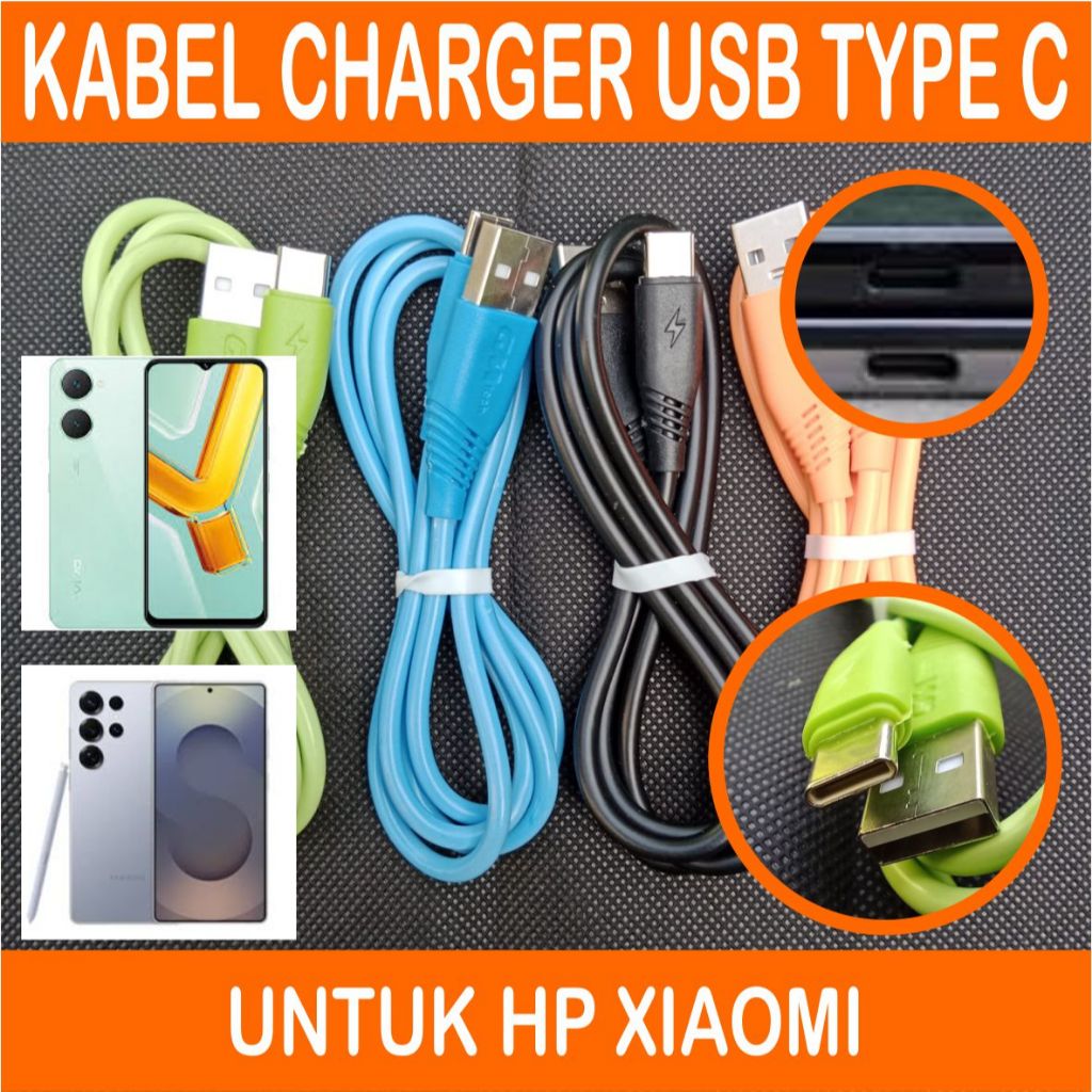 Kabel Charger 1M USB Type C untuk HP XIAOMI MI 15 14 13 12 11 10 9 PRO REDMI 15C 14C 13C 12C 10C 9C 