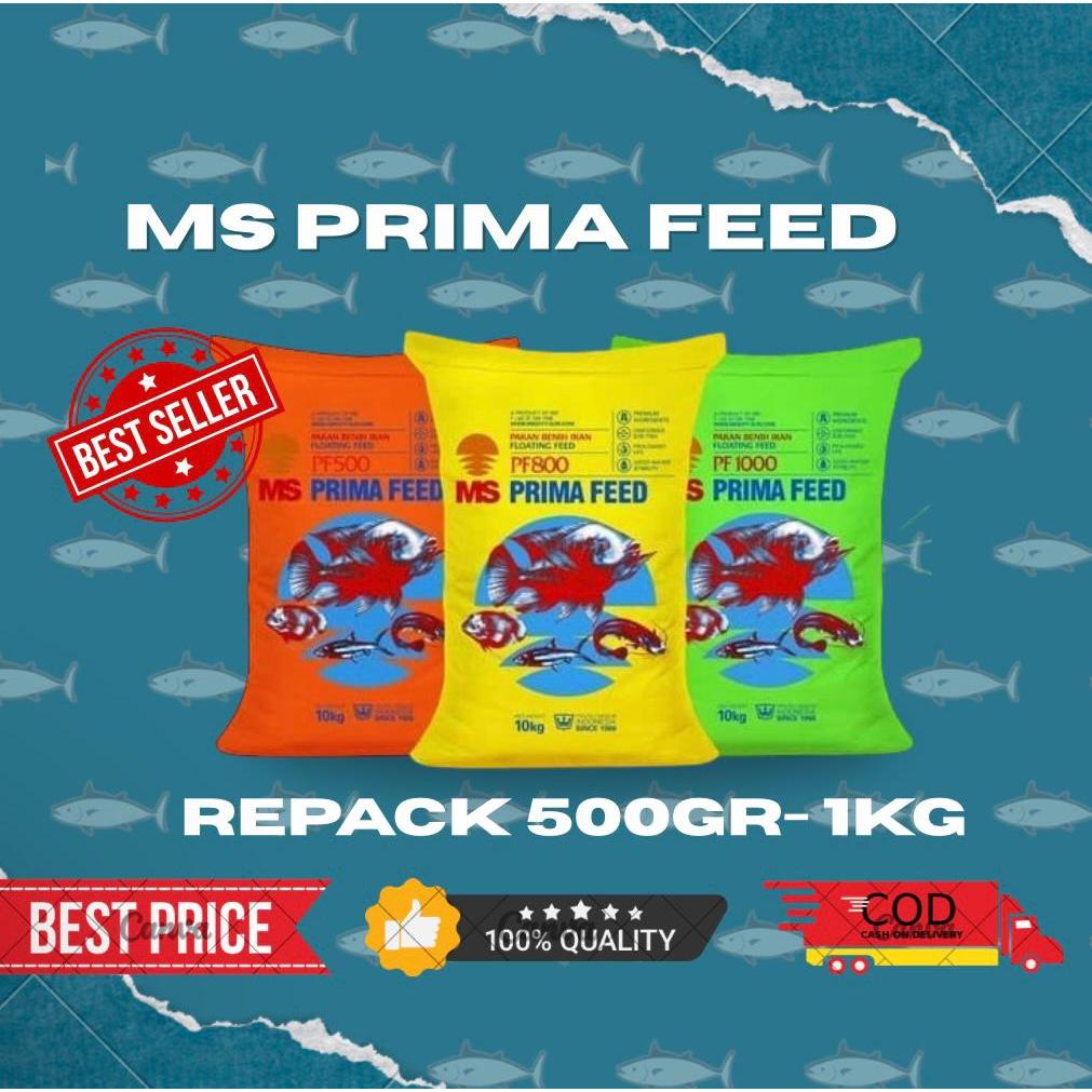 PELET PAKAN IKAN PF 500 PF 800 PF 1000 PF 0 PF200 repack 1kg PRIMA FEED pelet benih ikan seed fish f